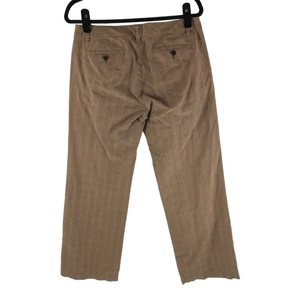 Eddie Bauer Womens Dress Pants Trousers Plaid Cotton Brown 8 Petite - Image 2