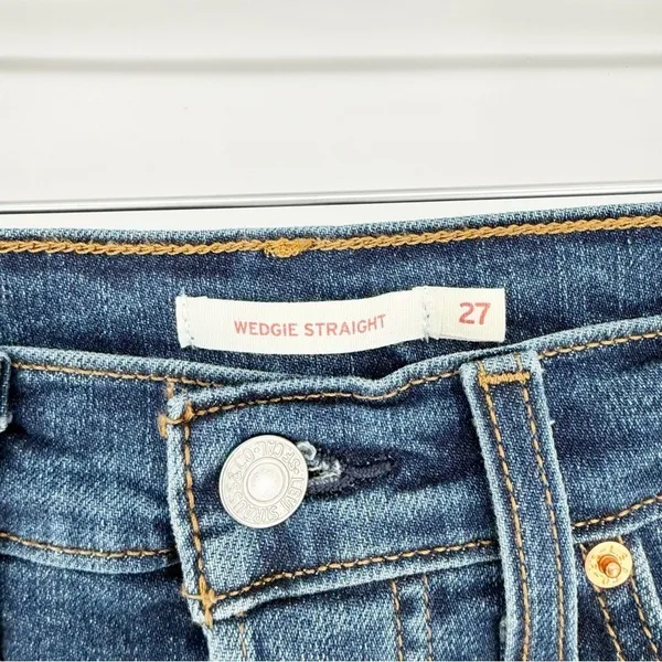 Levi's Wedgie‎ Straight Jeans Women's 27 Blue High Rise Denim - Image 3