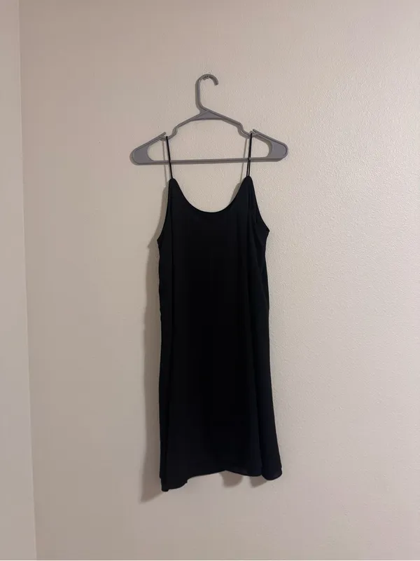 Alya Black Spaghetti-Strap Mini Slip Dress - Image 3