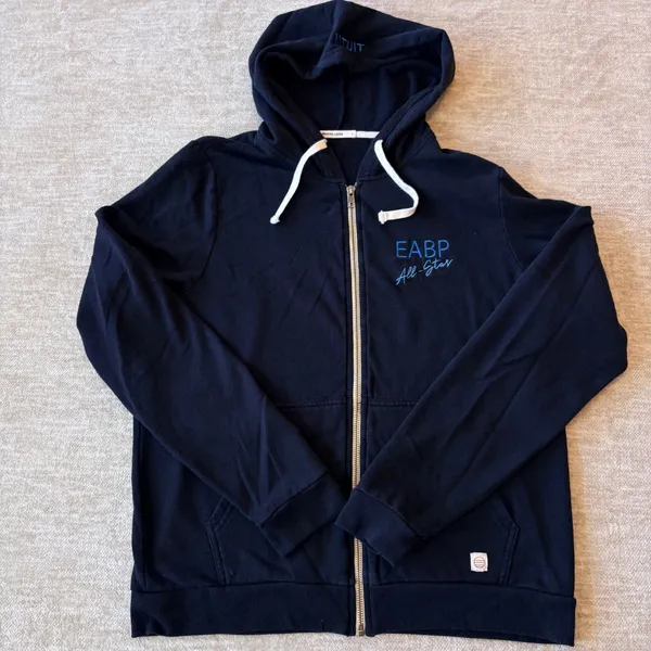 Marine Layer EABP All Star Navy Black Full‎ Zip Hoodie Womens Large Cozy Soft - Image 6