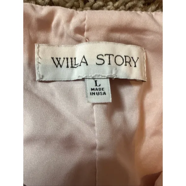 Willa Story Pink Eyelet Tiered Ruffle Midi Dress Size Large - Image 5