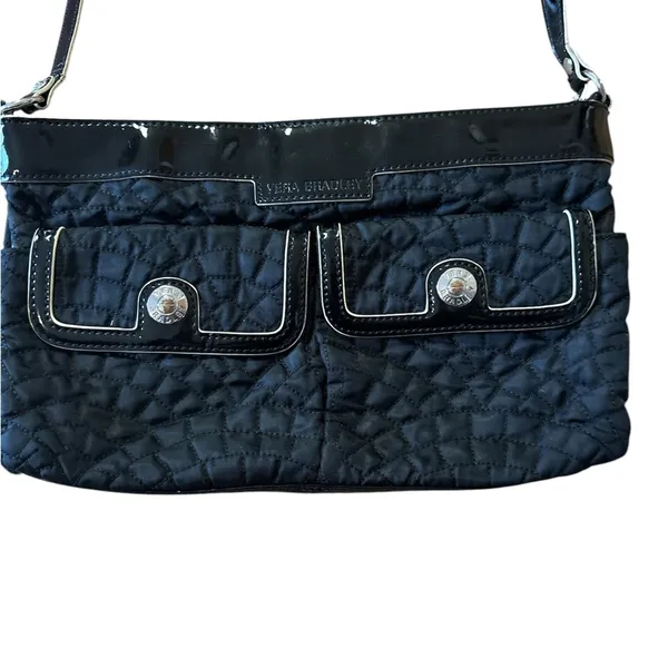 Vera Bradley Black Quilted W/Patent Leather trim Crossbody - Image 2