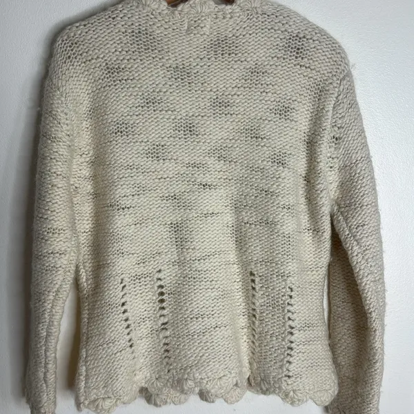 Alps Women's Vtg 100% Wool Chunky Cottagecore Button Cardigan Sweater Medium - Image 10