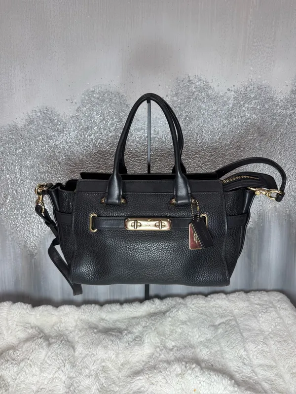 Coach Swagger Carryall Black Pebbled Leather - Image 2