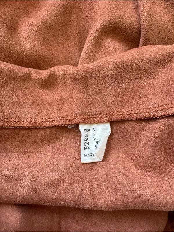 Women’s Rust Mini Suede Skirt - Clean A-Line Style - Image 3