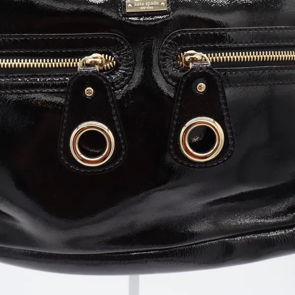 Kate Spade Handbag Womens Large Patent Leather Black Cutout Handle Excellent - Image 6