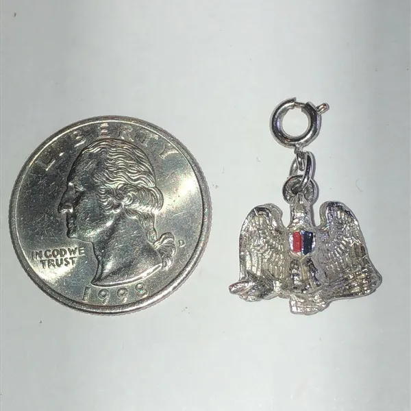 Silver Tone Vintage Eagle Charm Pendant - Image 2