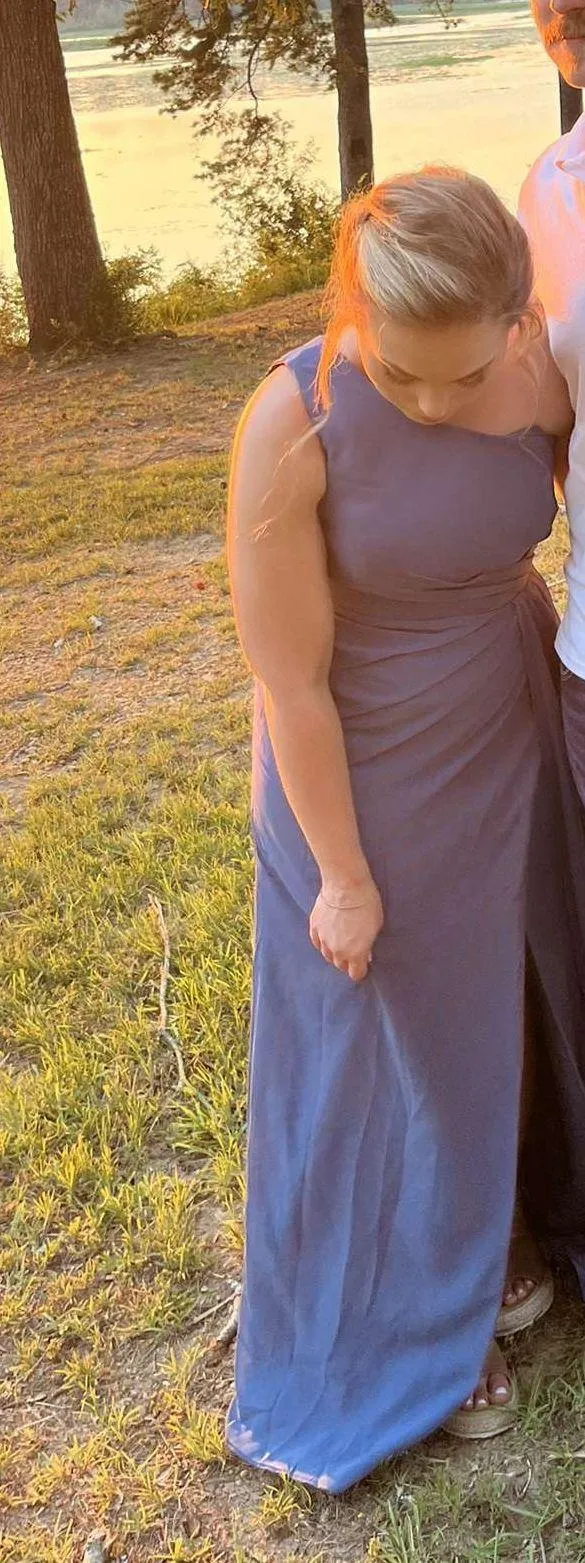 Teal Bridesmaid Dress Blue Size 6 - Image 2
