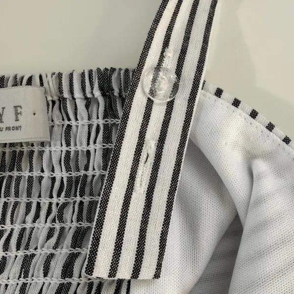 WAYF‎ Striped Peplum Camisole Top Black White Linen Blend Button Front Large NWT - Image 6