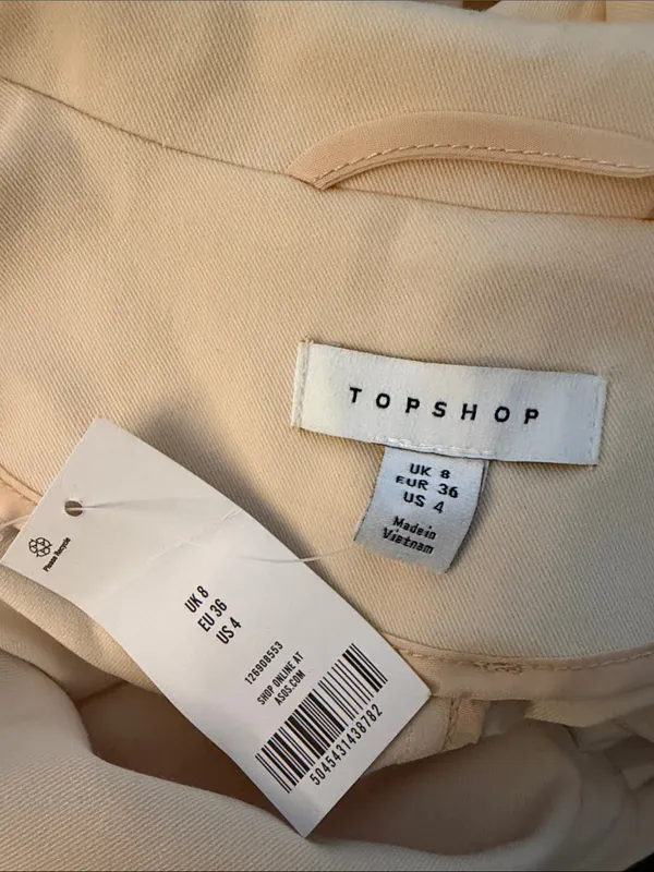 Topshop NWT Cream Trench Coat Belted Long Sleeve Jacket Size 4 - Image 9