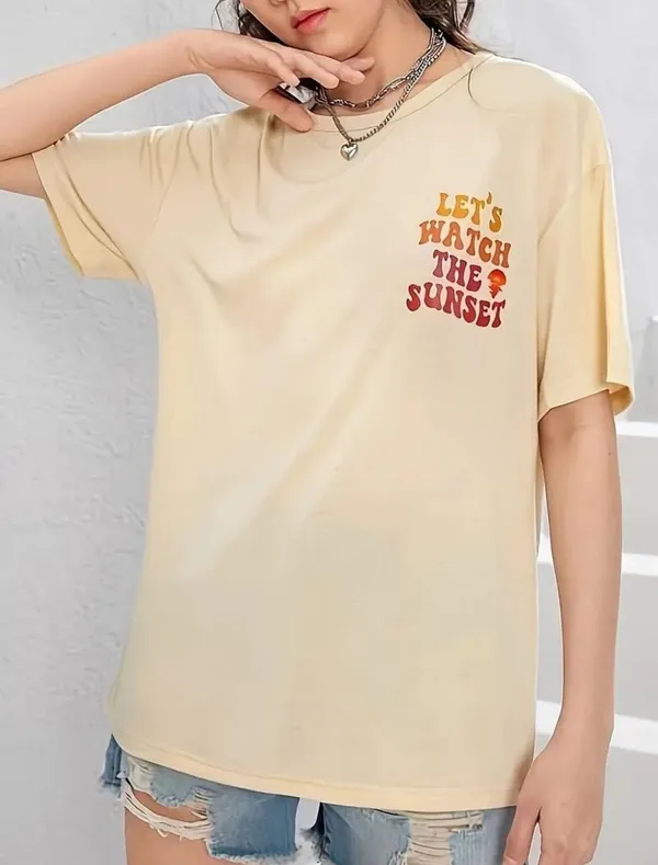 Let’s Watch The Sunset Short Sleeve Graphic Tee XS - Image 4