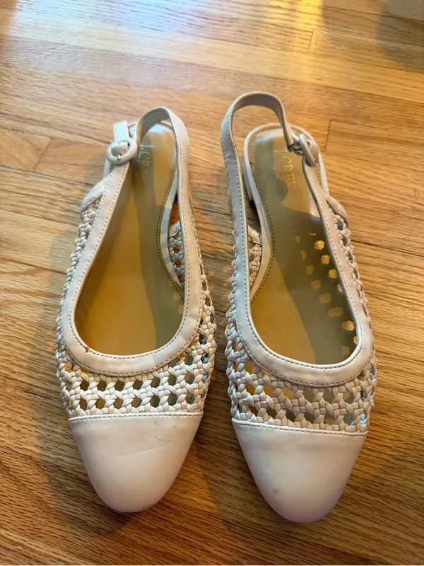 J. Crew Woven Slingback Flats in Dusty Ivory- 7.5 - Image 3
