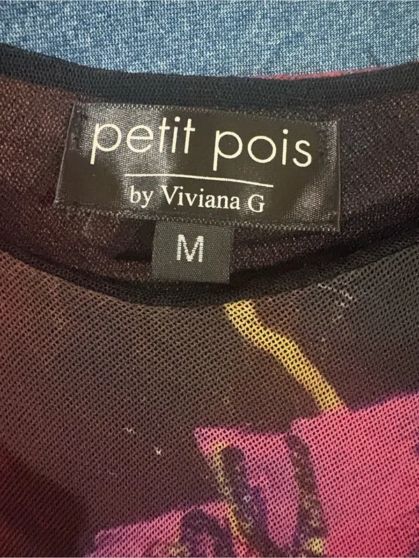 Petit Pois by Viviana G multicolor mesh top sz M Y2K whimsigoth art to wear - Image 3