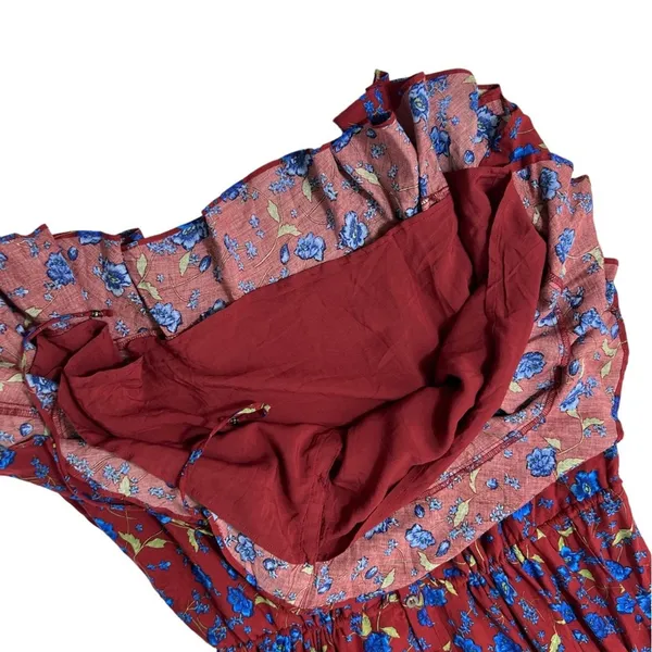 Free People Mini Flower Fields Mini Burgundy Dress S/P - Image 5