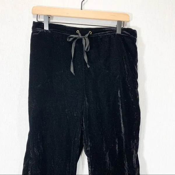 Sam Edelman Black Velvet Lounge Pants Size Small Comfy Loungewear - Image 3