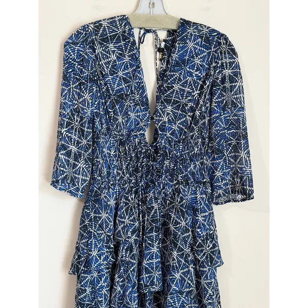 Maje‎ Maxi Ruffle Dress Womens Med Tiered High Low size 38 - Image 5