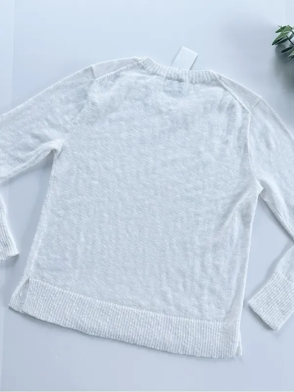 NEW J.Crew Factory White Gauzey Sweater Top - Image 6