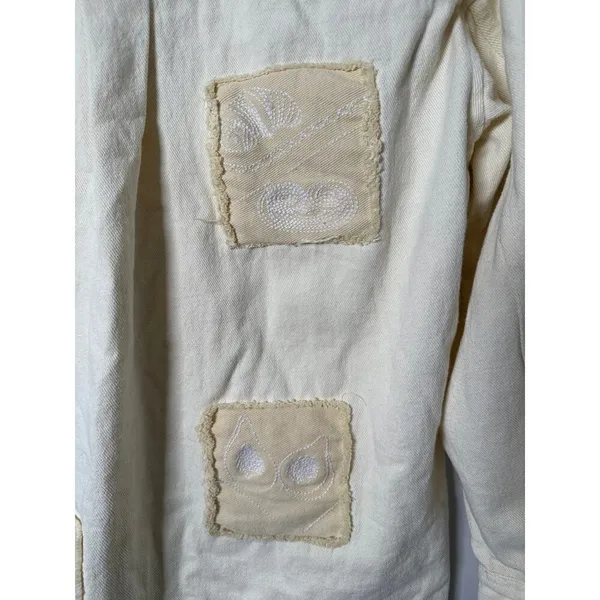 Zara Bloggers‎ Favorite Overshirt Jacket Embroidered Patches Womens Size Small - Image 9