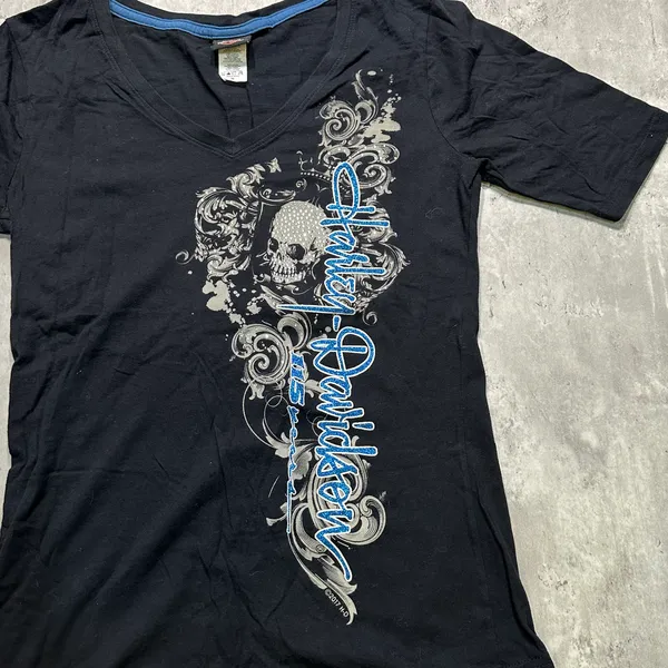 Harley Davidson Y2k Skull Graphic Top - Image 2