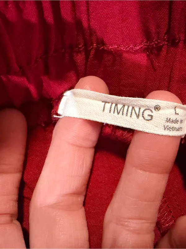 Timing Red Smocked-Waist Circle Mini Skorts - Image 4
