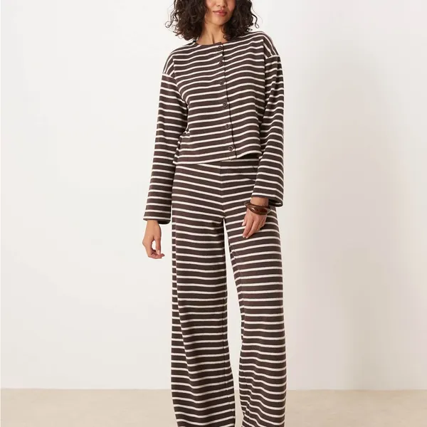 ASOS Striped Brown Button-Up Women's Top - Image 3