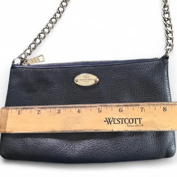 COACH NAVY crossbody small bag Leather. - Image 11