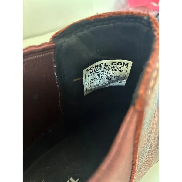 Sorel Joan of Arctic Wedge II Chelsea Boots Brown Leather NL3346-282 Womens 8 - Image 8