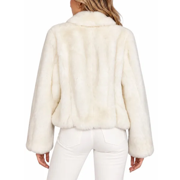 Ann Taylor LOFT Faux Fur Short Jacket White Size 4P - Image 2