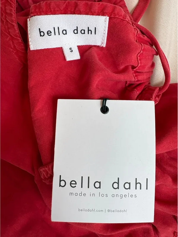 Bella Dahl Red Sleeveless Peplum Top Size Small - Image 6