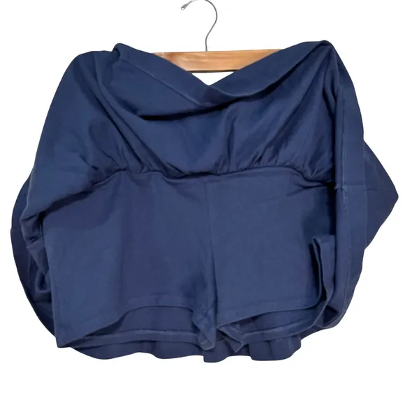 American Eagle Navy Blue Ruffle Skort Womens Large Cotton Jersey Mini Skirt‎ L - Image 4