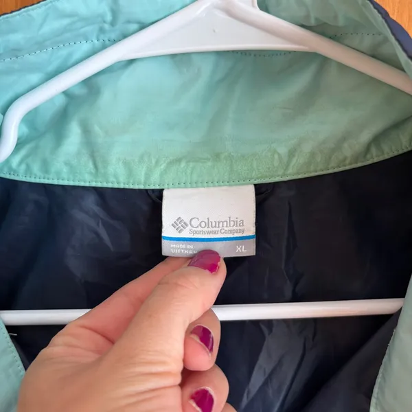 Columbia Windbreaker Jacket Womens XL Color Block Lightweight‎ Full Zip - Image 2