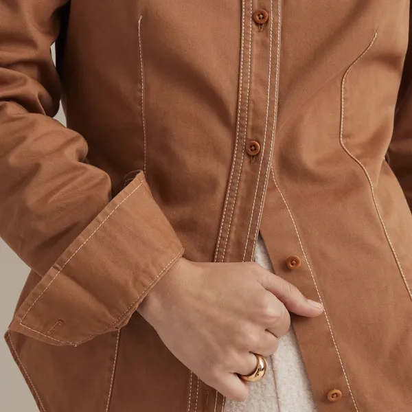 MADEWELL Darted Button-Up Shirt in (Re)generative Chino Western Long Sleeve - Image 4
