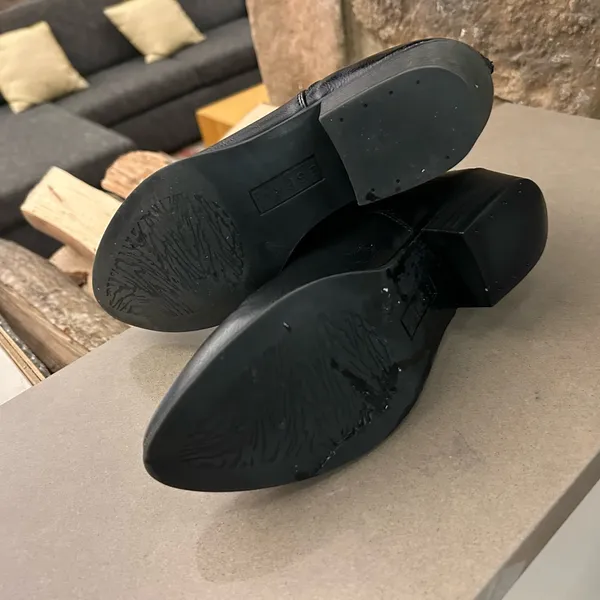 Esprit Booties Elegant Black Leather Ankle Booties 7 M - Image 6