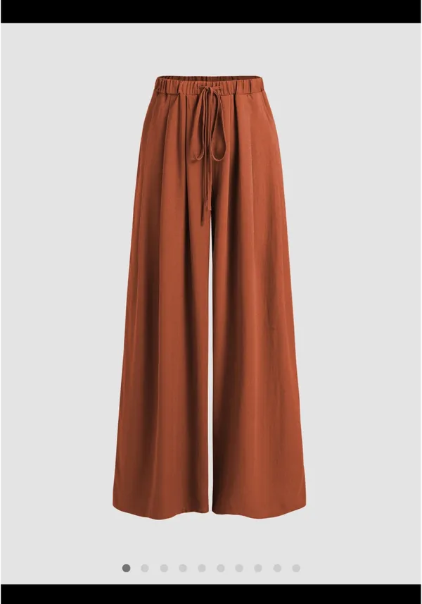 Orange Lightweight Flowy Pants - Image 2