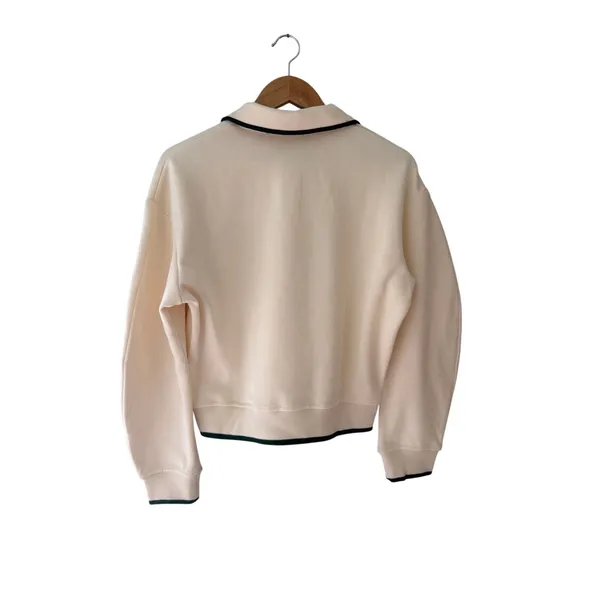 English Factory cream pullover sweater with a seriously cute preppy twist. - Image 4