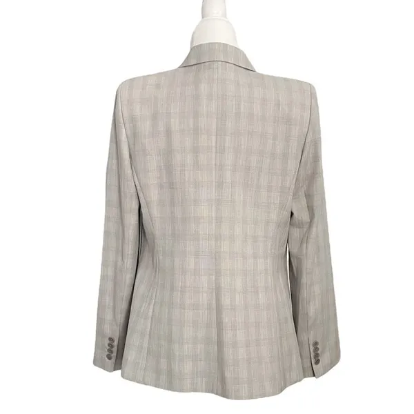 Elie Tahari Allegra Micro-Plaid One Button Jacket Blazer Gray Size 12 NWT - Image 6