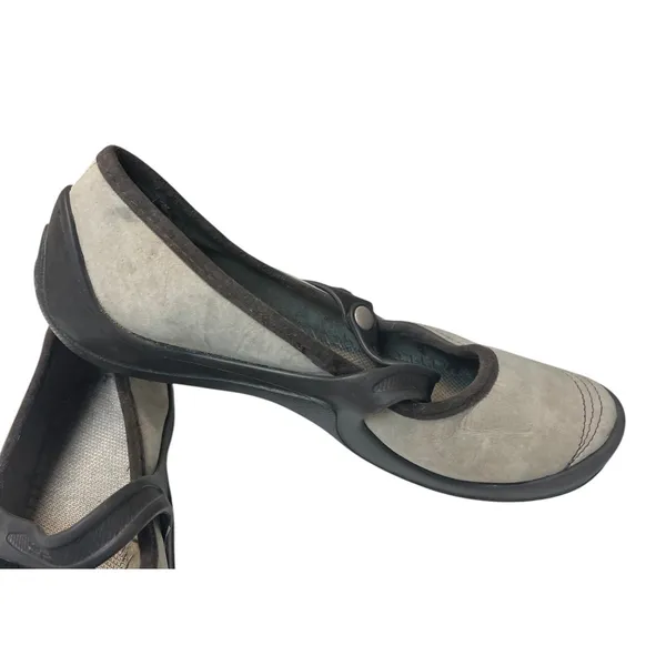 Crocs Nubuck Leather Mary Jane Comfort Slip-On Brown/Tan 8 - Image 5