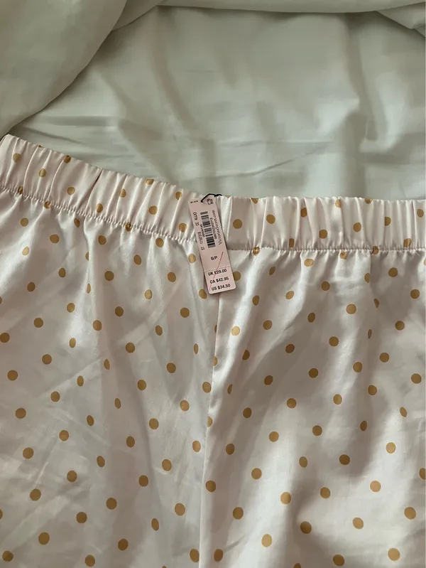 Victoria’s Secret Polka Dot Satin Sleep Shorts - Pink and Gold - Image 3