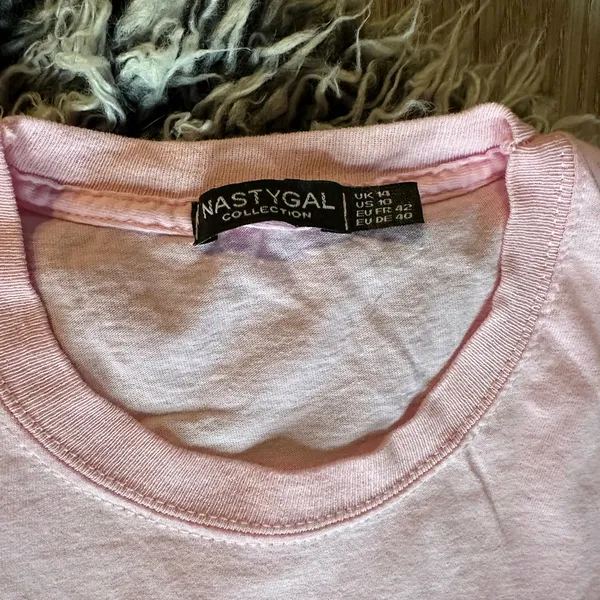 💖Nasty Gal F*^k Off Light Pink Oversized Sleep Tee - Image 8