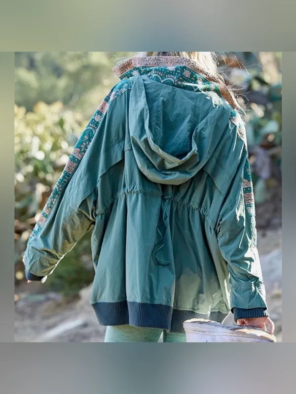 NWOT Free People FP Movement She Fly Jacket - green combo - Small - Image 3
