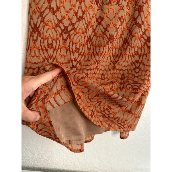 Bar III Copper Orange Racerback Mini Dress Summer Fall Boho Indie Beach Coverup - Image 6