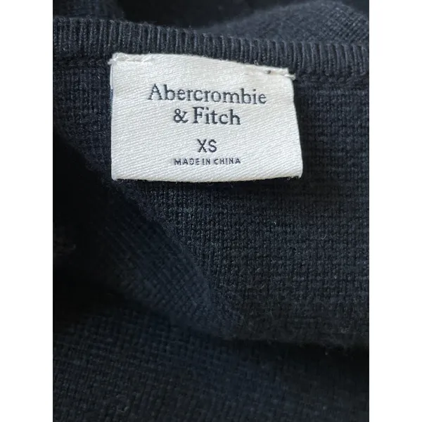 Abercrombie & Fitch Black Knit Bustier Top XS Long Sleeve Sweetheart Neck Y2K - Image 3