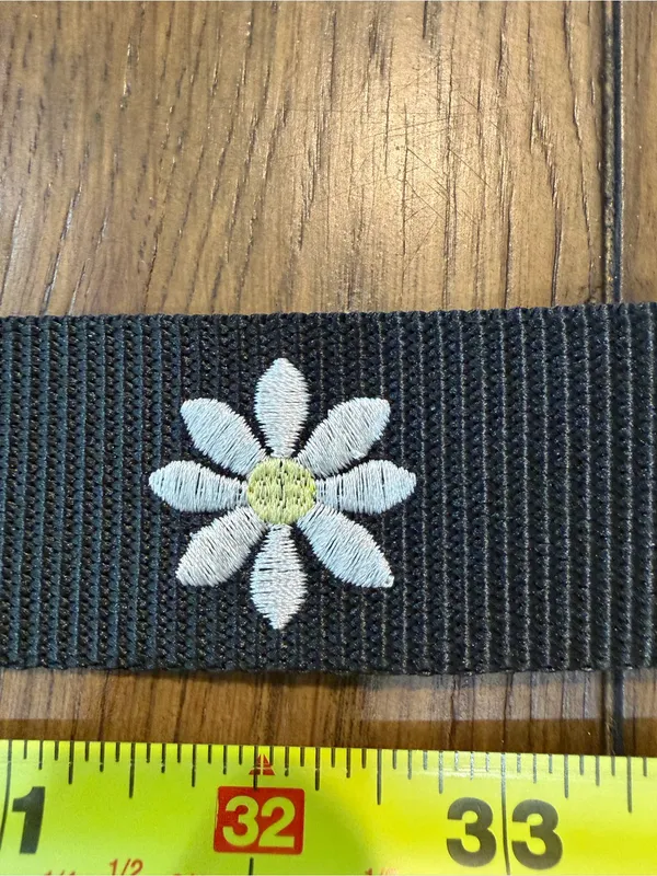 Target Black Daisy Webbing Belt with White Flowers X-Small - Image 7