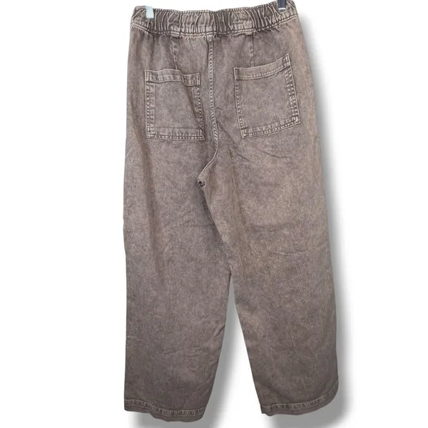 GAP Denim NWOT Mushroom Brown High Rise Pull-On Wide-Leg Utility Jeans Small - Image 7