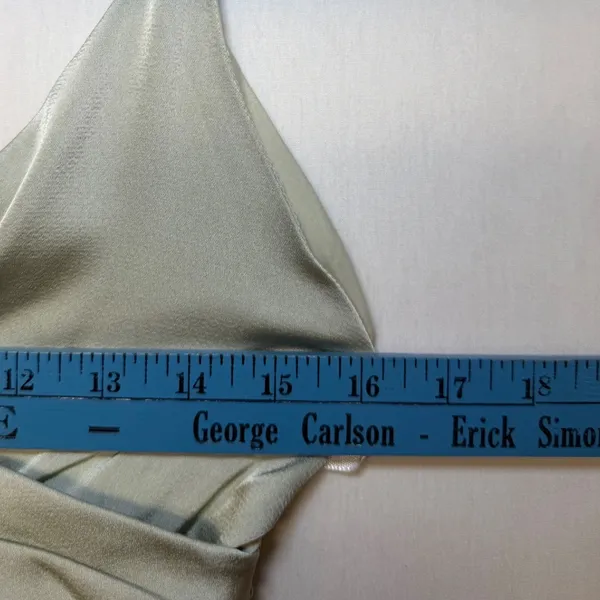 The Clothing Company Sage Green Satin Maxi Dress High Slit Formal Small NWT - Image 7