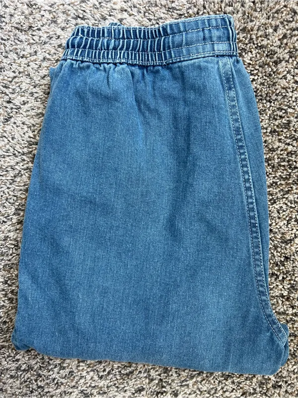 Boohoo Tall Drawstring Denim Joggers - Image 6