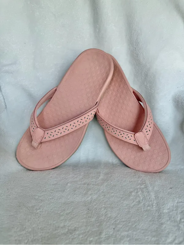 Vionic Pink Women's Perforated Strap Flip Flop Sandals Size 9 - Image 5