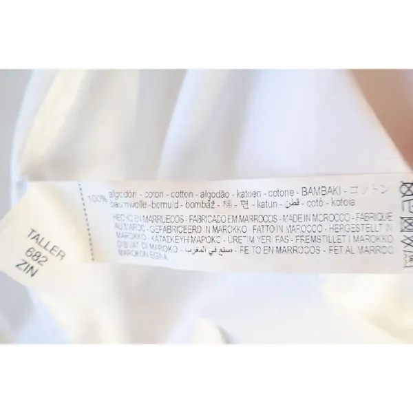 ZARA White Button Down Shirt Cotton Tunic Basic French Cuff Minimalist Small - Image 4