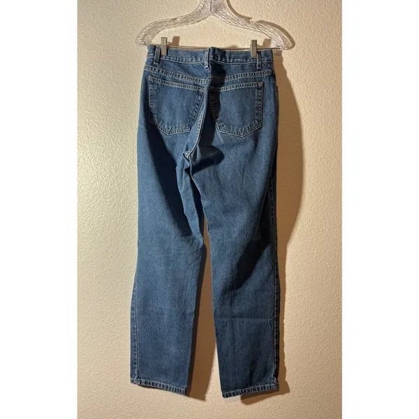 Lands' End Women's Size 6 Straight Leg Medium Wash Denim Blue Jeans - Image 2