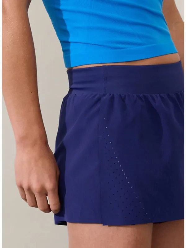 Athleta M Fast Route Lasercut Run Short Medium Deep Marine Purple - Image 4